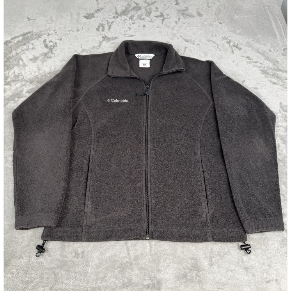 Columbia Black Fleece Jacket Womens Medium Zip 3 In 1 Liner Hiking Fishing Coat
